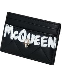 McQueen - Accessoires ,Zwart ,Leer Skull Card Holder - Lyst