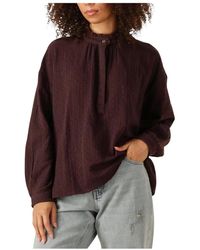Antik Batik - Overhemden ,Rood ,Katoen Bordeaux Katoenen Mathilde Blouse - Lyst