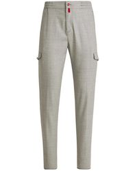 Kiton - Broeken ,Grijs ,Wol Wollen Cargo Broek - Lyst