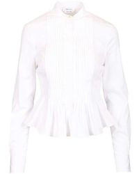 McQueen - Overhemden ,Wit ,Katoen Peplum Shirt - Lyst