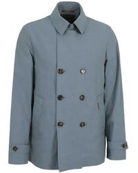 Moorer - Jassen ,Blauw ,Katoen Scap-Arqua-Wfc Double-Breasted Jacket - Lyst