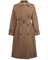 Peserico - Jassen ,Bruin ,Katoen Lange Trenchcoat - Lyst