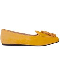 Charles Philip - Zapato plano de cuero amarillo - Lyst