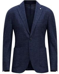L.B.M. 1911 - B.M. 1911, ,Jassen ,Blauw ,Katoen Blauwe Regular Fit Americana Jack - Lyst