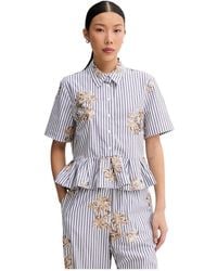 Munthe - Gestreepte Blouse Met Korte Mouwen - Lyst