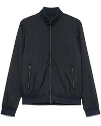 Herno - Jassen ,Blauw ,Polyester Ecoage Bomberjack Met Hoge Kraag - Lyst