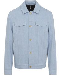 Kiton - Jassen ,Blauw ,Katoen Cotton Jacket - Lyst