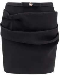 Versace - Falda mini de lana con detalle de medusa - Lyst