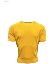 Gran Sasso - Never laundry, cotton t-shirt, raglan schulter, sonnenblumengelb - Lyst