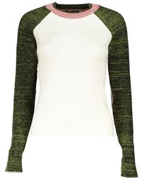 Desigual - Truien & Vesten ,Veelkleurig ,Polyester Elegante Contrast Pullover Met Rundhalsausschnitt - Lyst