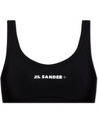 Jil Sander - Badmode ,Zwart ,Logo Bralet Top - Lyst