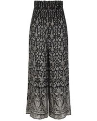 Veronica Beard - Callaway Smocked Wide-Leg Pant - Lyst