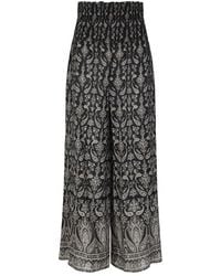 Veronica Beard - Callaway Smocked Wide-Leg Pant - Lyst