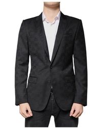 Dolce & Gabbana - Schwarzer wollformaler blazer slim fit - Lyst