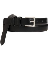 Kazar - Accessoires ,Zwart ,Leer Lang Riem Met Een Opvallend Vastgebonden Einde - Lyst