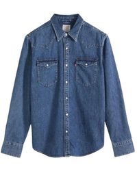 Levi's - Overhemden ,Blauw ,Denim Barstow Standard Western Denim Shirt - Lyst