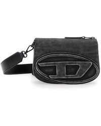DIESEL - Schwarze crossbody-tasche mit ovalem d-logo - Lyst