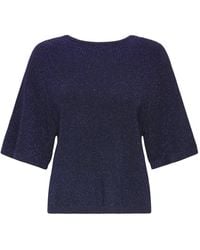 Ichi - Truien & Vesten ,Blauw ,Rondgebreide Trui - Lyst