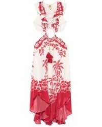 FARM Rio - Guanacaste Sand Cut Out Sleeveless Midi Dress - Lyst