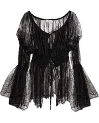Blumarine - Spitzentop Mit Langen Ärmeln - Lyst