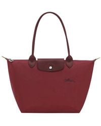 Longchamp - Grüne Schultertasche Mit Druckknopf Und Reißverschluss - Lyst