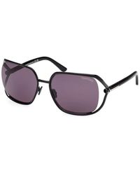 Tom Ford - Schwarze sonnenbrille mit rauchigen gläsern - Lyst