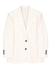 Brunello Cucinelli - Jassen ,Wit ,Wol Blazer Jas - Lyst
