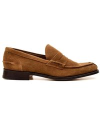Tricker's - Schoenen ,Bruin ,Suède Platte Mocassins James Suède Gevoerd - Lyst