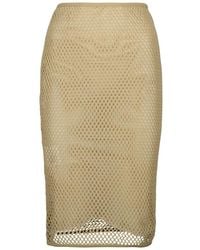Prada - Falda Midi De Malla De Algodón, Mujer, Talla - Lyst