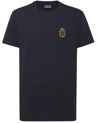 Billionaire - Tops ,Blauw ,Katoen T-Shirt Ronde Hals Ss Crest - Lyst