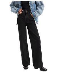Levi's - Jeans ,Zwart ,Katoen Ribcage Wide Leg - Lyst