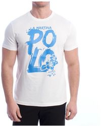 La Martina - Tops ,Wit ,Katoen Polo-Thema T-Shirt Met Korte Mouwen - Lyst