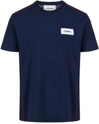 Iceberg - Tops ,Blauw ,Katoen Classic Regular Fit T-Shirt - Lyst