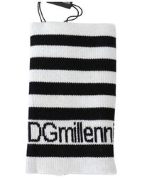 Dolce & Gabbana Zwart Witte Wol Dgmillennials Polsbandomslag
