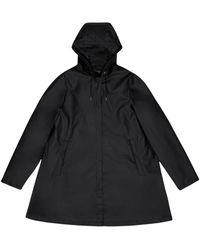 Rains - Jassen ,Zwart ,Polyester A-Line Jas W3 - Lyst