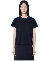 KHAITE - Tops ,Zwart ,Katoen Kit Gepaneeld Katoenen Jersey T-Shirt - Lyst