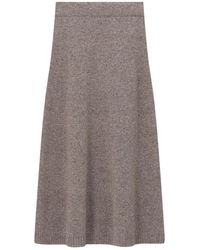 Weekend by Maxmara - Rokken ,Bruin ,Wol A-Lijn Midi Rok - Lyst