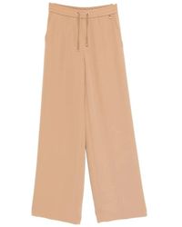 Herno - Broeken ,Katoen Wide Leg Satin Pants - Lyst