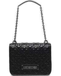 Love Moschino - Schwarze Schulter Crossbody Tasche Mit Logo - Lyst