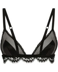 Dolce & Gabbana - Semi-Doorzichtige Bh Met Kant - Lyst