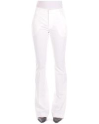 Dondup - Broeken ,Wit ,Polyester Witte Slim Fit Broek Met Ritssluiting - Lyst