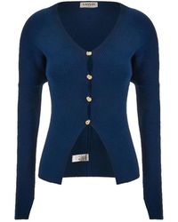 Lanvin - Truien & Vesten ,Blauw ,Wol Cardigan - Lyst