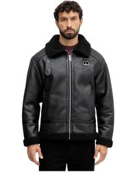 Lindbergh - Jassen ,Zwart ,Suède Jas Met Suède-Look - Lyst