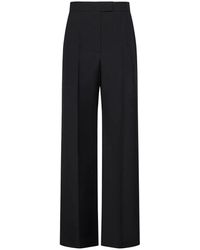 McQueen - Schwarze Wollweite Hosen - Lyst