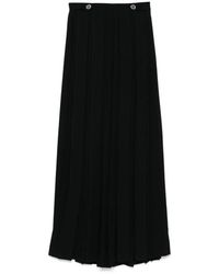 Twinset - Zwarte Wijde Broek Met Plooien - Lyst