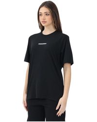 DSquared² - Tops ,Zwart ,Katoen Zwart T-Shirt Met Korte Mouwen En Logo-Opdruk - Lyst
