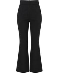 ACTUALEE - Broeken ,Zwart ,Leer Elegante Wijde Broek - Lyst