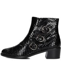 Pertini - Schoenen ,Zwart ,Leer Zwarte Leren Enkellaarsjes - Lyst