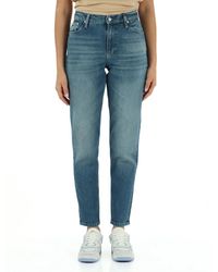 Calvin Klein - Pantalone jeans cinque tasche mom fit - Lyst