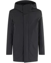 Rrd - Schwarze Schwimmende Parka-Jacke Mit Kapuze - Lyst